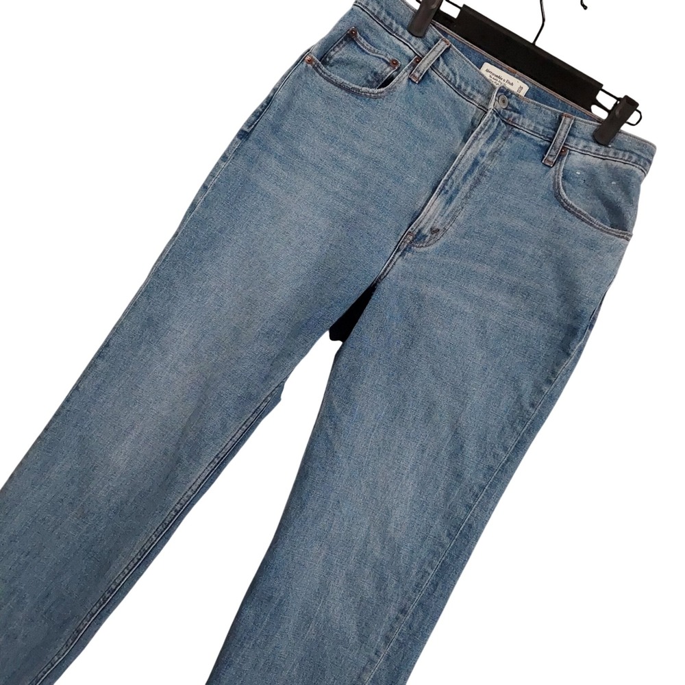 Abercrombie & Fitch Ankle Straight Jeans Women 30/10 Blue Ultra High Rise 30x27